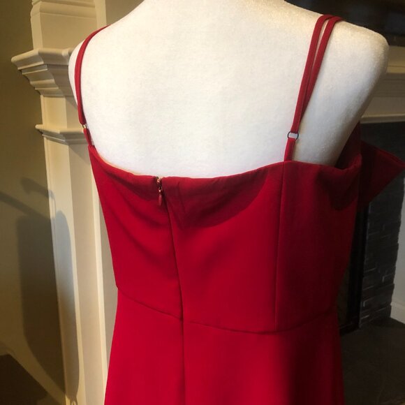 Anne Klein NWT Titian Red A Line Midi with Bow Size 6 Holiday/Evening Wear - Picture 6 of 9